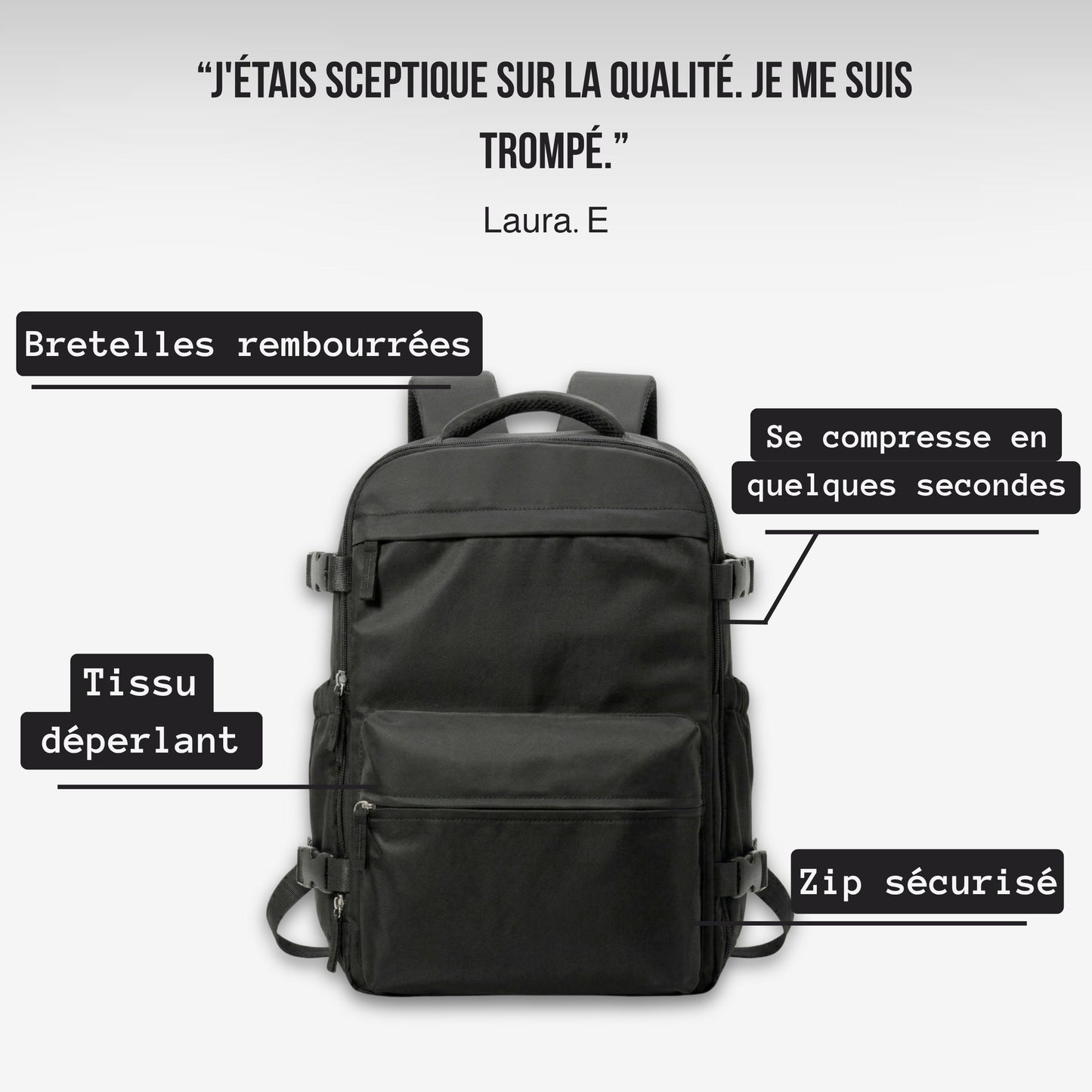 ATLAS - Sac à Dos Voyage Compression Sous Vide